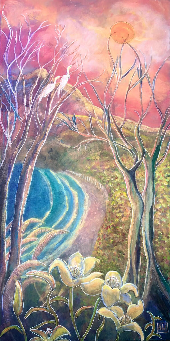 Dawn of a New Day | $300 Glicée Canvas Print 12x24 Acrylic | Gallery-wrapped, no frame required (Glicée reprints available with paint embellishments in different sizes)