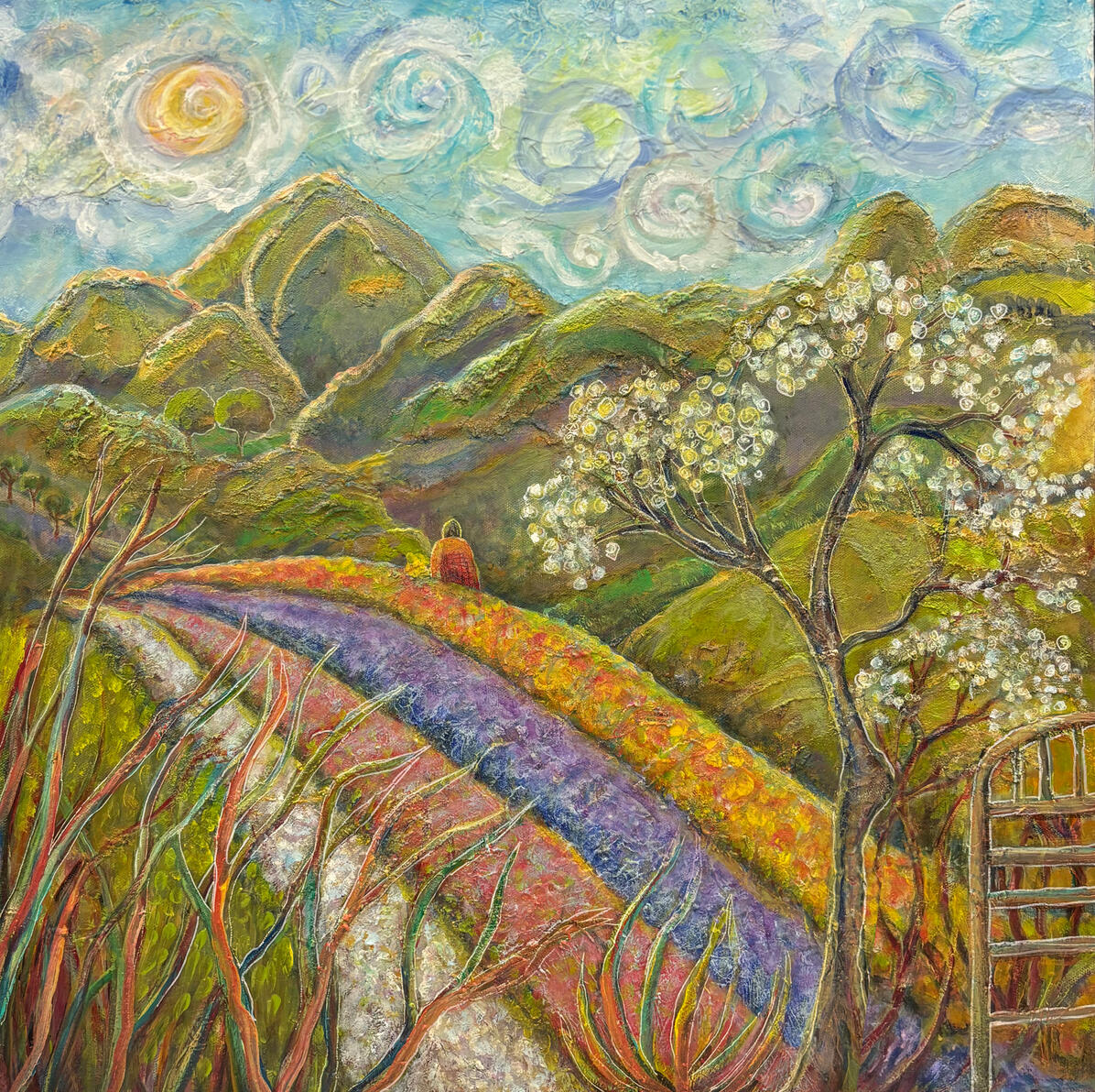 SOLD At the Gate of the Garden Original 20x20 Acrylic