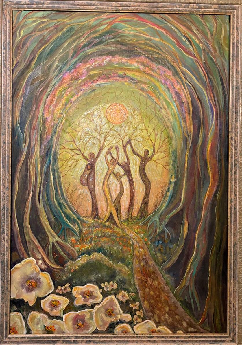 Dancing into the Light $800 (framed) 24x36 Acrylic