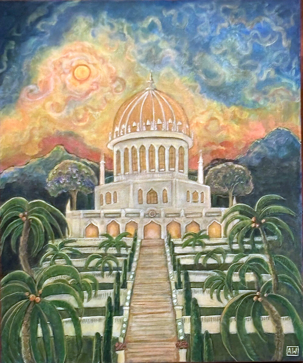 SOLD CUSTOM Temple at Dawn 20x30 Acrylic