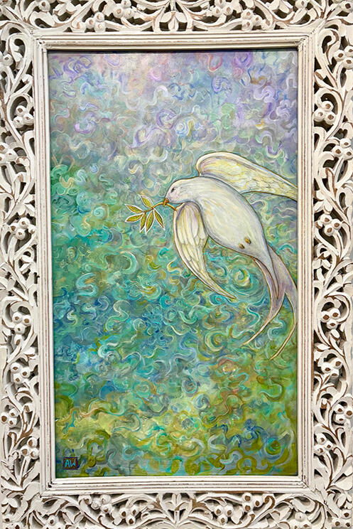 Peace Dove $700 (with frame) Original 24x36 Acrylic